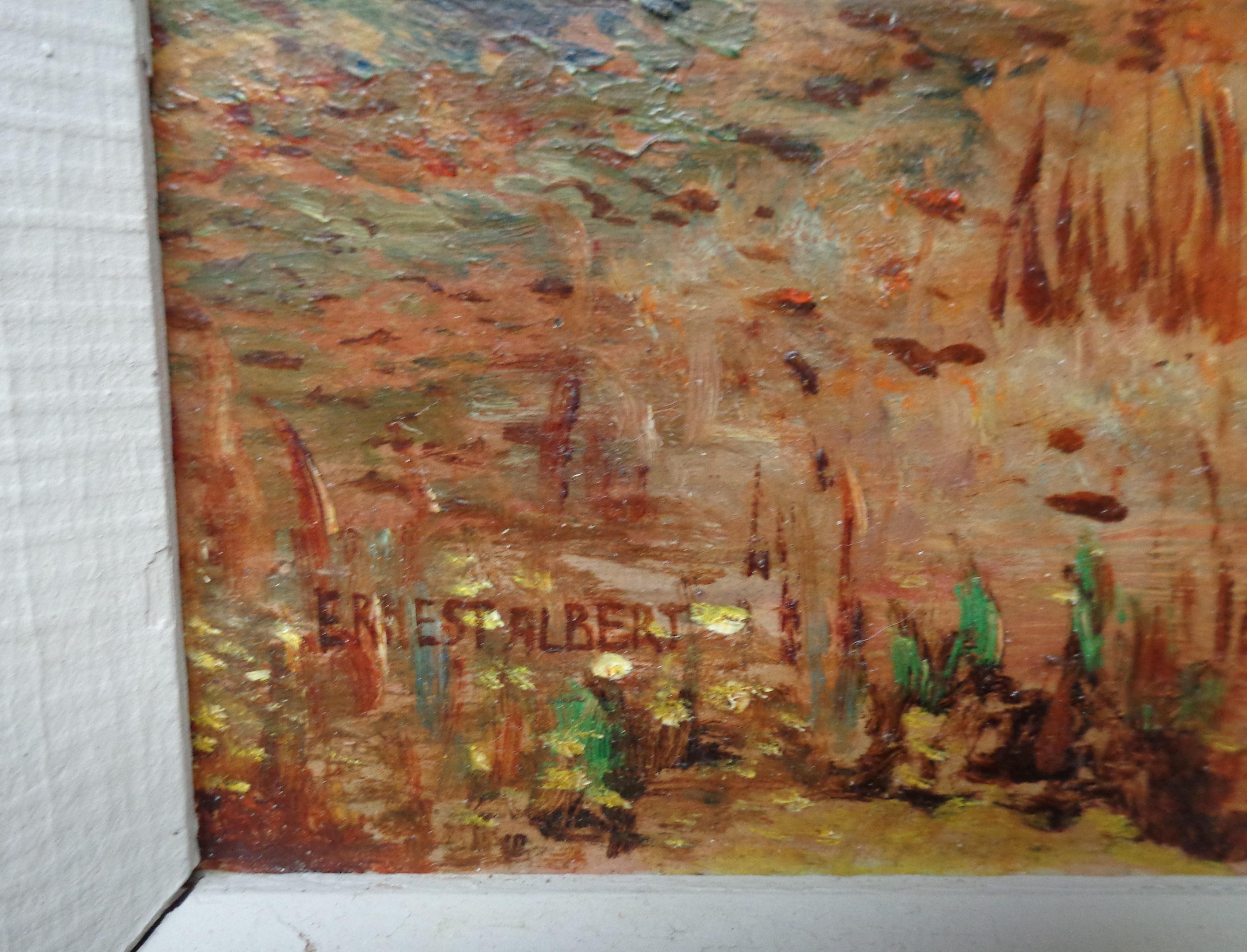 Landscape Oil Painting Attributed Ernest Albert American ImpressionistSalmagundi For Sale 3