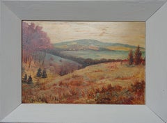 Paesaggio dipinto a olio firmato Ernest Albert Impressionista americano Salmagundi