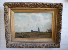 Sir Ernest Albert Waterlow, Walberswick church by the sea, Victorian oil