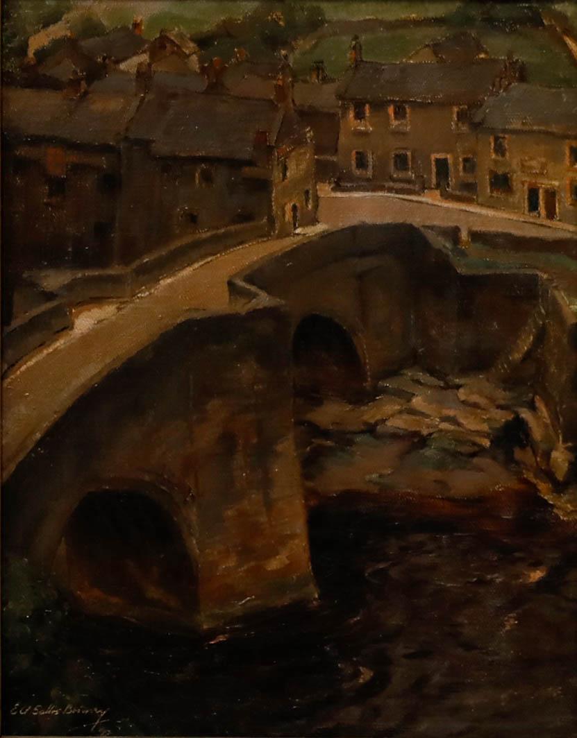 Ernest Alfred Sallis Benney (1894-1966) - 1930 Oil, Barnard Castle Bridge - Painting by ALFRED ERNEST SALLIS-BENNEY
