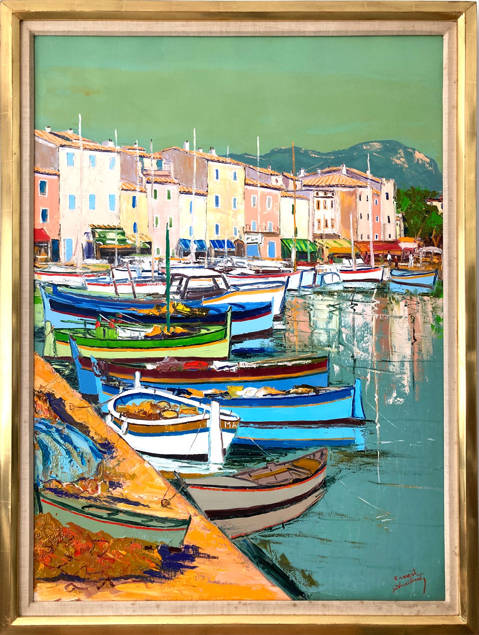 "Portofino Marina" Vibrant Impressionist Harbor Scene Oil Painting on Canvas