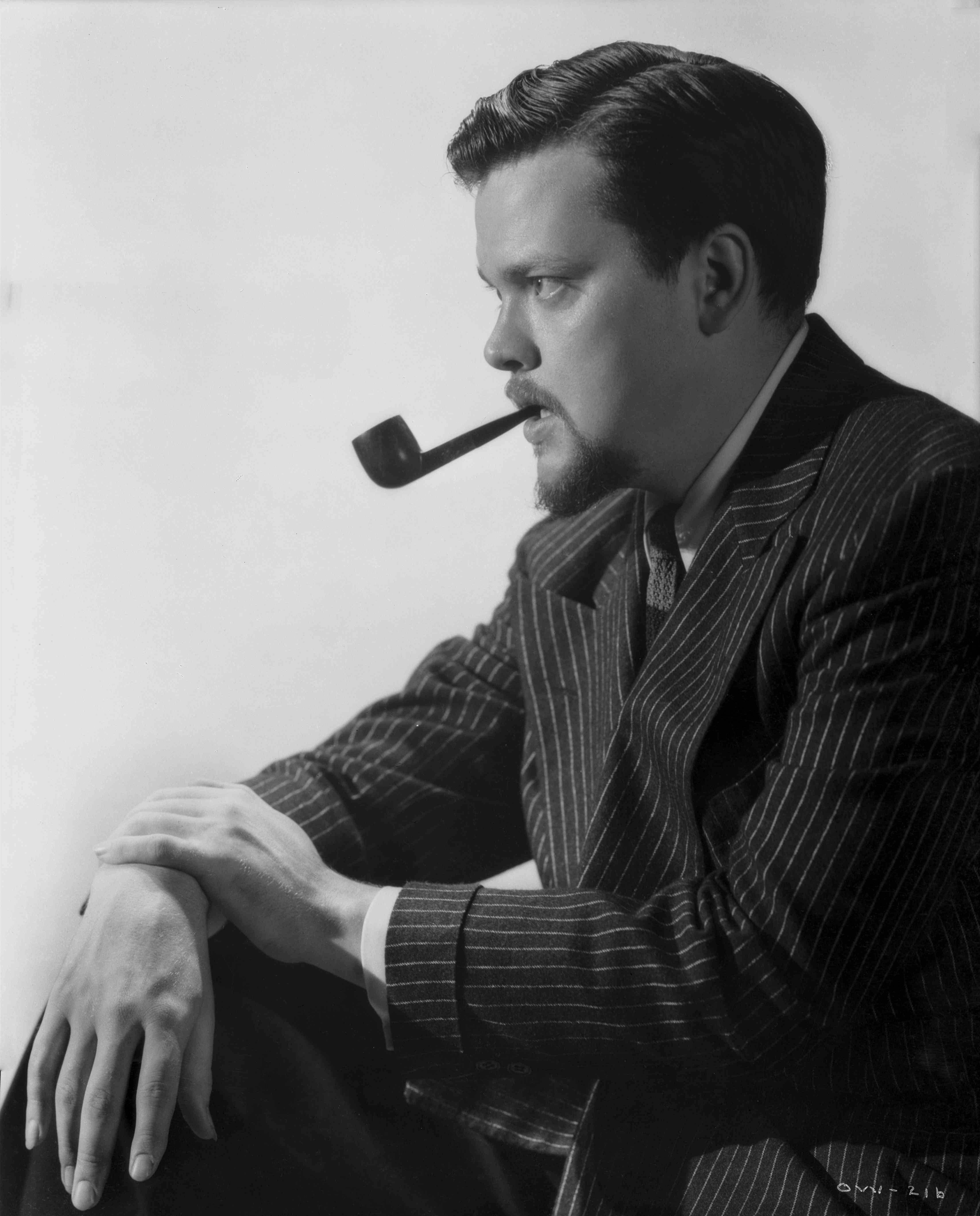 Ernest Bachrach Black and White Photograph - Orson Welles Profile with Pipe Fine Art Print