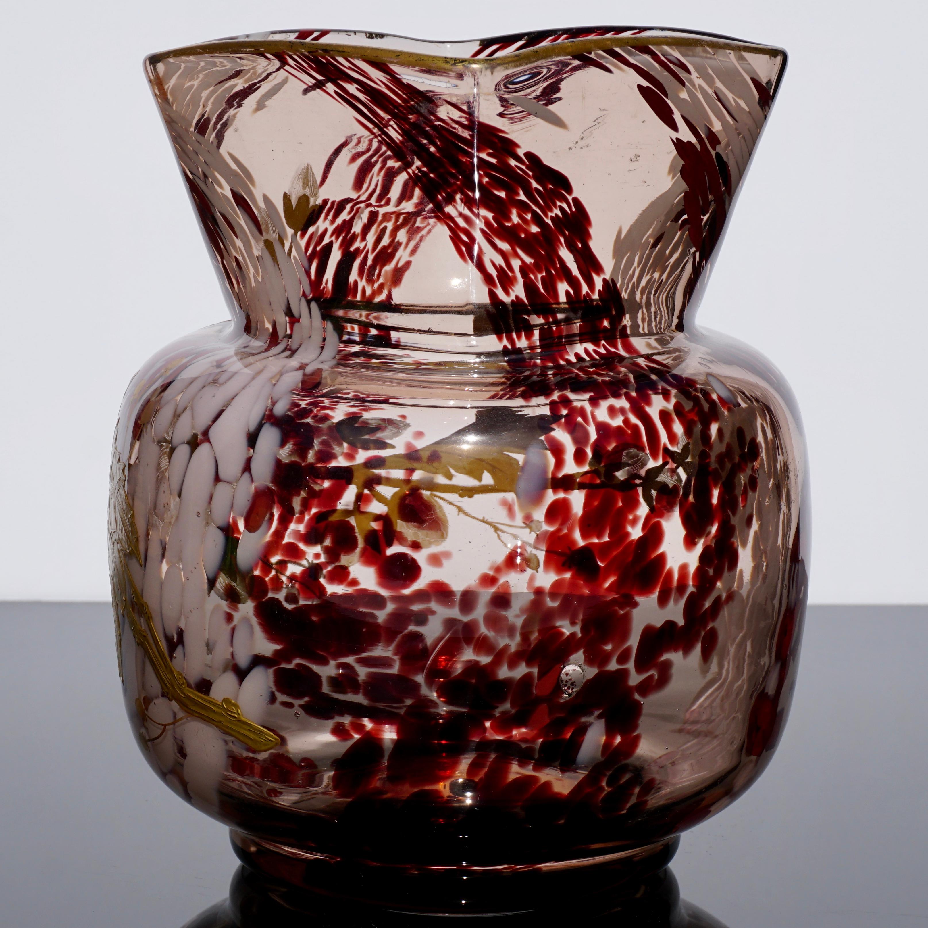 Fired Ernest Baptiste Leveille Art Nouveau Gilt Floral Vase For Sale