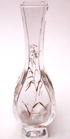 Ernest Baptiste Leveille Chinese Deity Vase for Baccarat c1890 -Signed