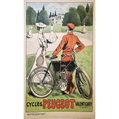 Cycles Peugeot Valentigney ( Doubs )	Circa 1900 - Original Poster - Art Nouveau