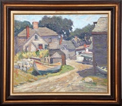 Antique Gloucester, MA, 1926 Oil Painting by Ernest Beaumont
