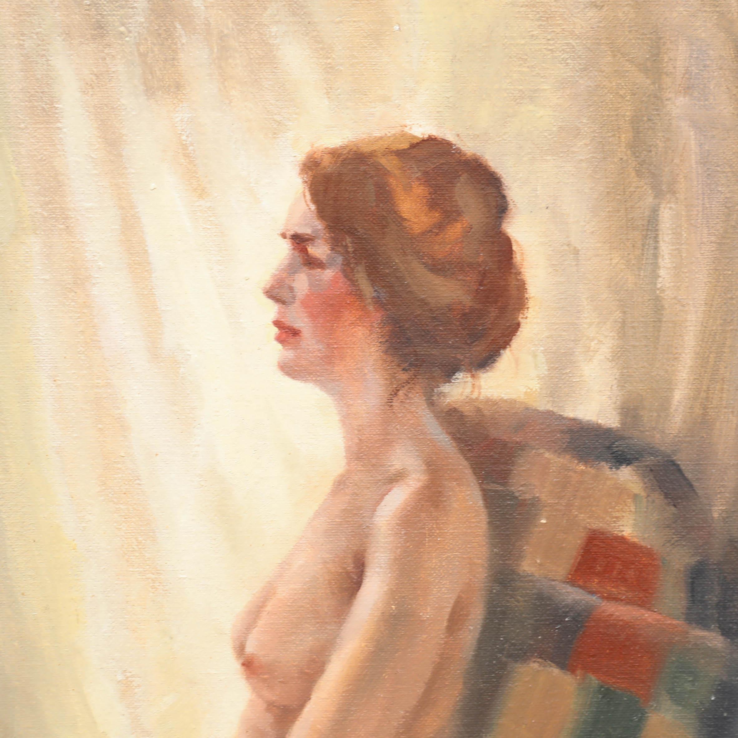 Ernest Bendell-Bayly - 20ème siècle, nu sur le coussin chequé en vente 4