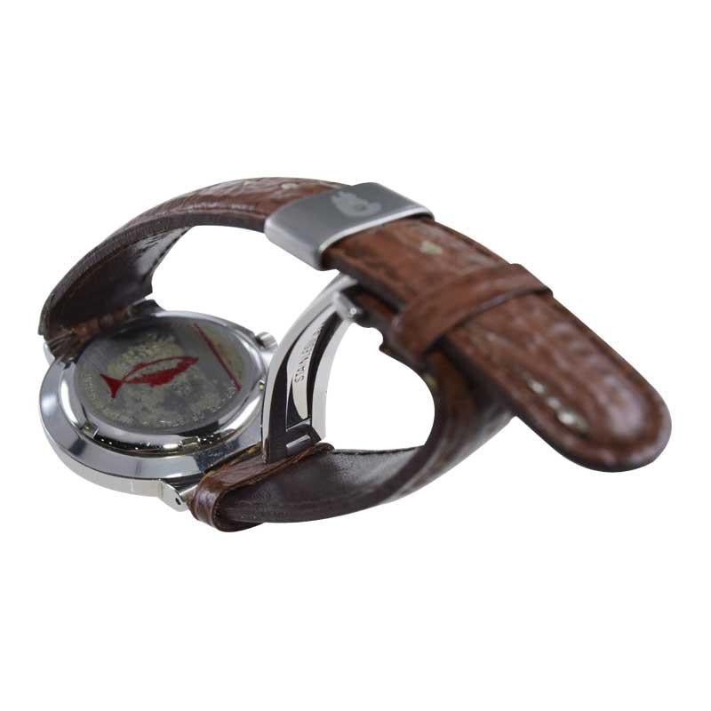 Ernest Borel Stainless Steel Wristwatch from 1969 with Original Papers For Sale 1