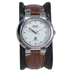 Ernest Borel Stainless Steel Wristwatch from 1969 with Original Papers
