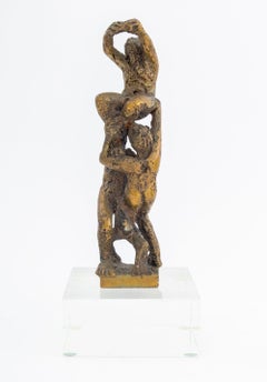 Ernest Bottomley Groupe figuratif Acrobat Bronze doré