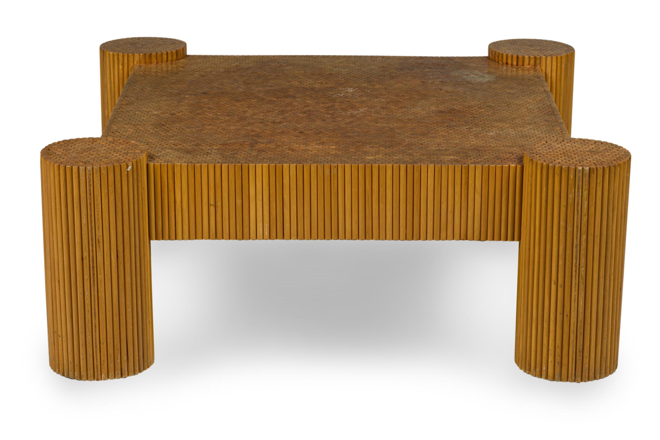 20th Century Ernest C. Masi American Mid-Century Bamboo Coffee Table For Sale