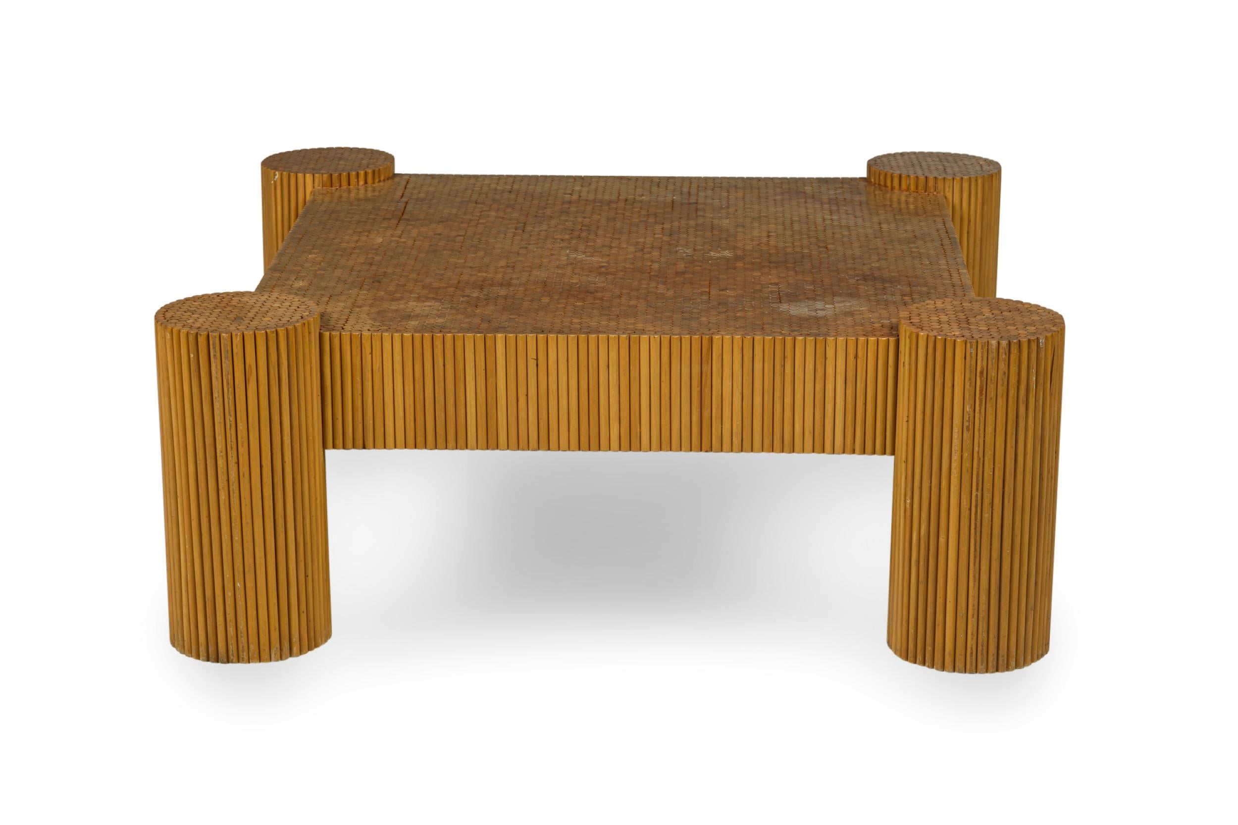 Ernest C. Masi American Mid-Century Bamboo Coffee Table For Sale 3