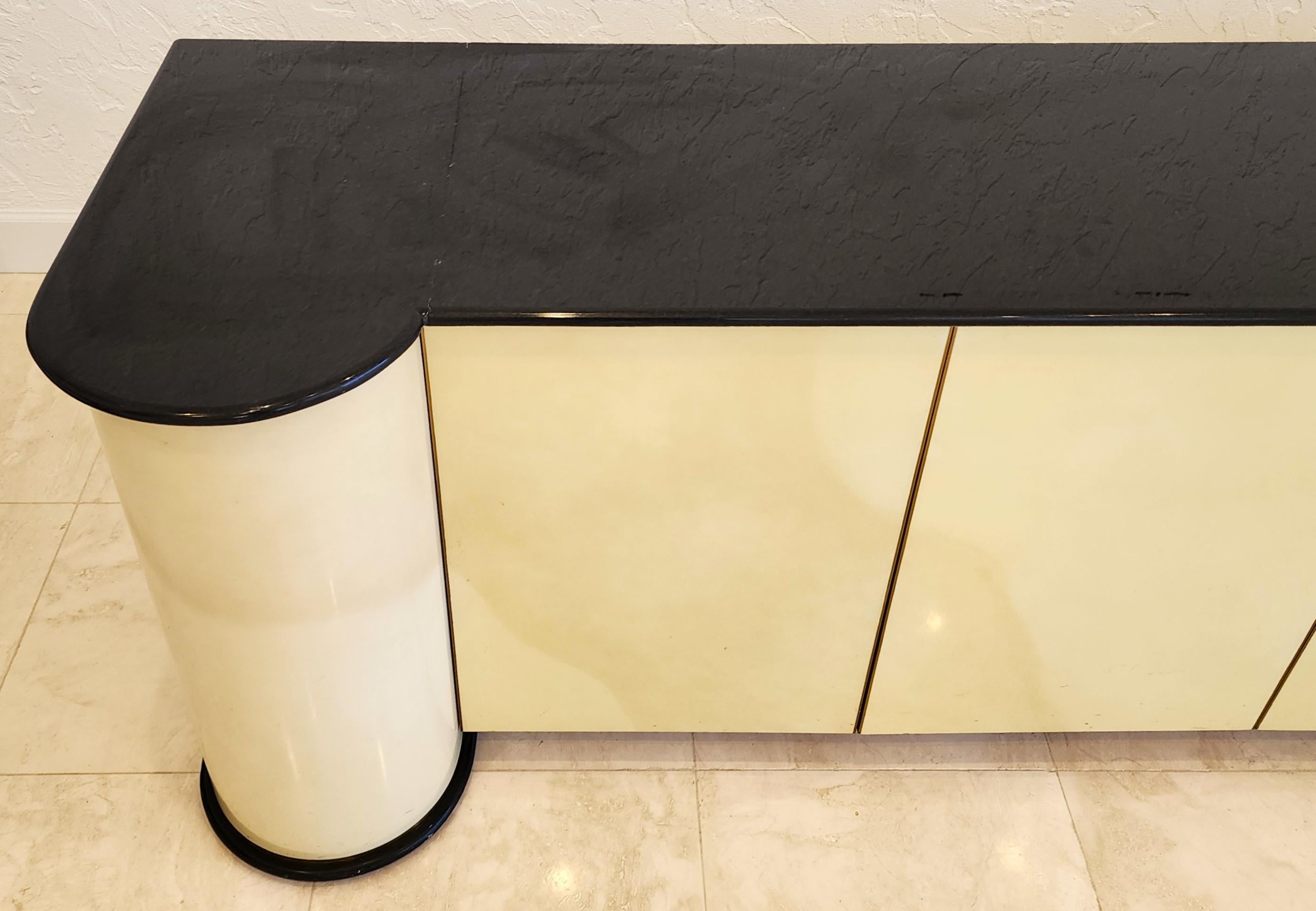 Credenza in pelle di capra Ernest C. Masi Stile Karl Springer in vendita 1