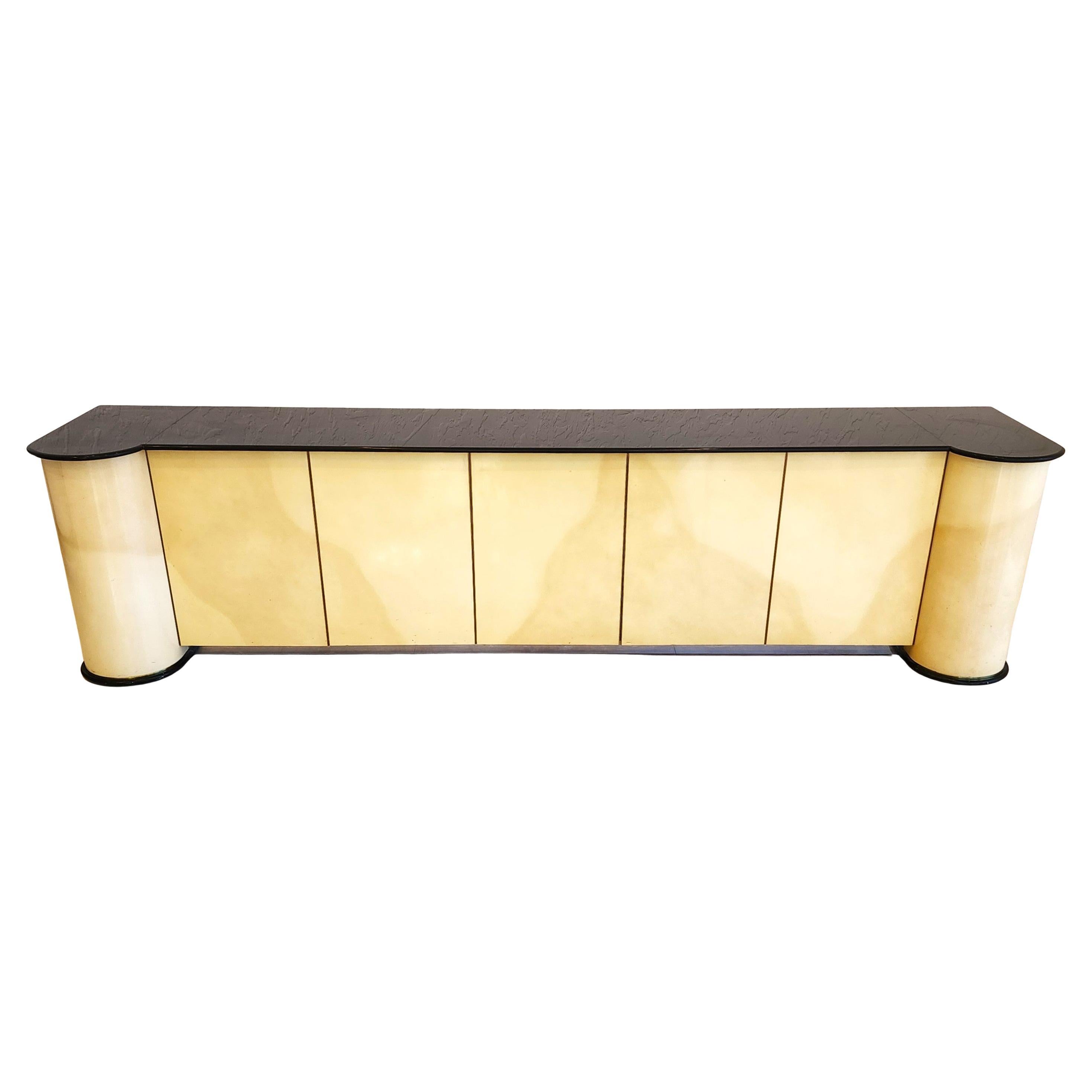Credenza in pelle di capra Ernest C. Masi Stile Karl Springer