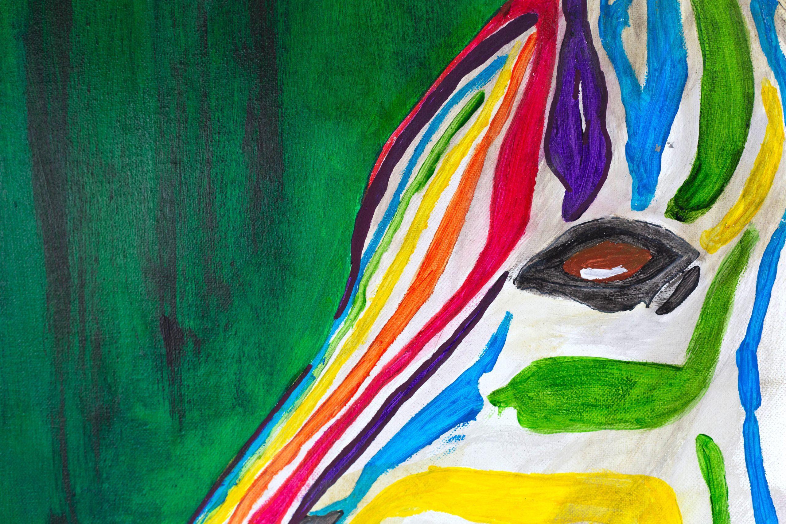 103 grandi zebre verdi - Painting Naturalismo di Ernest Carneado Ferreri