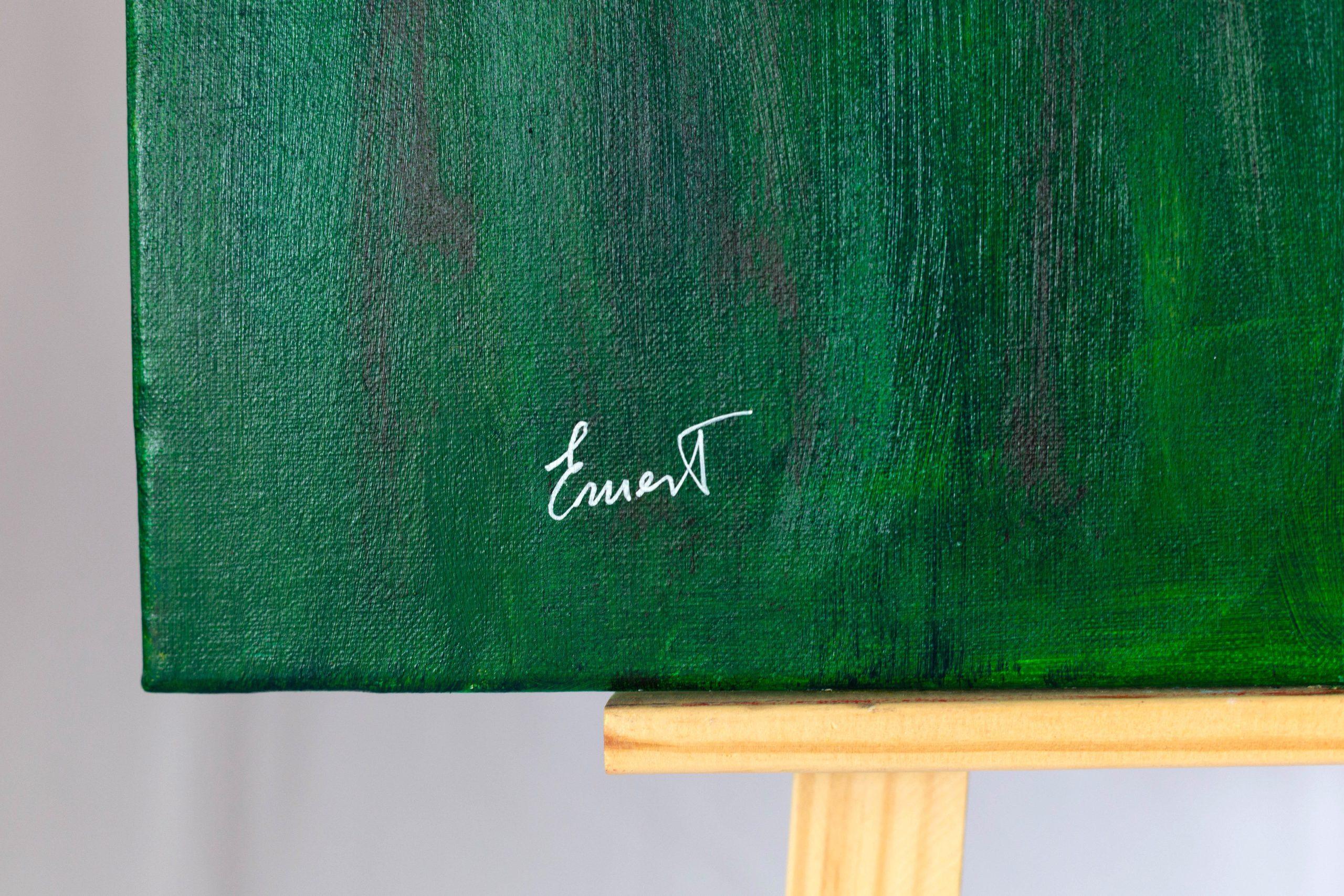 103 grandi zebre verdi - Animal Painting Verde di Ernest Carneado Ferreri