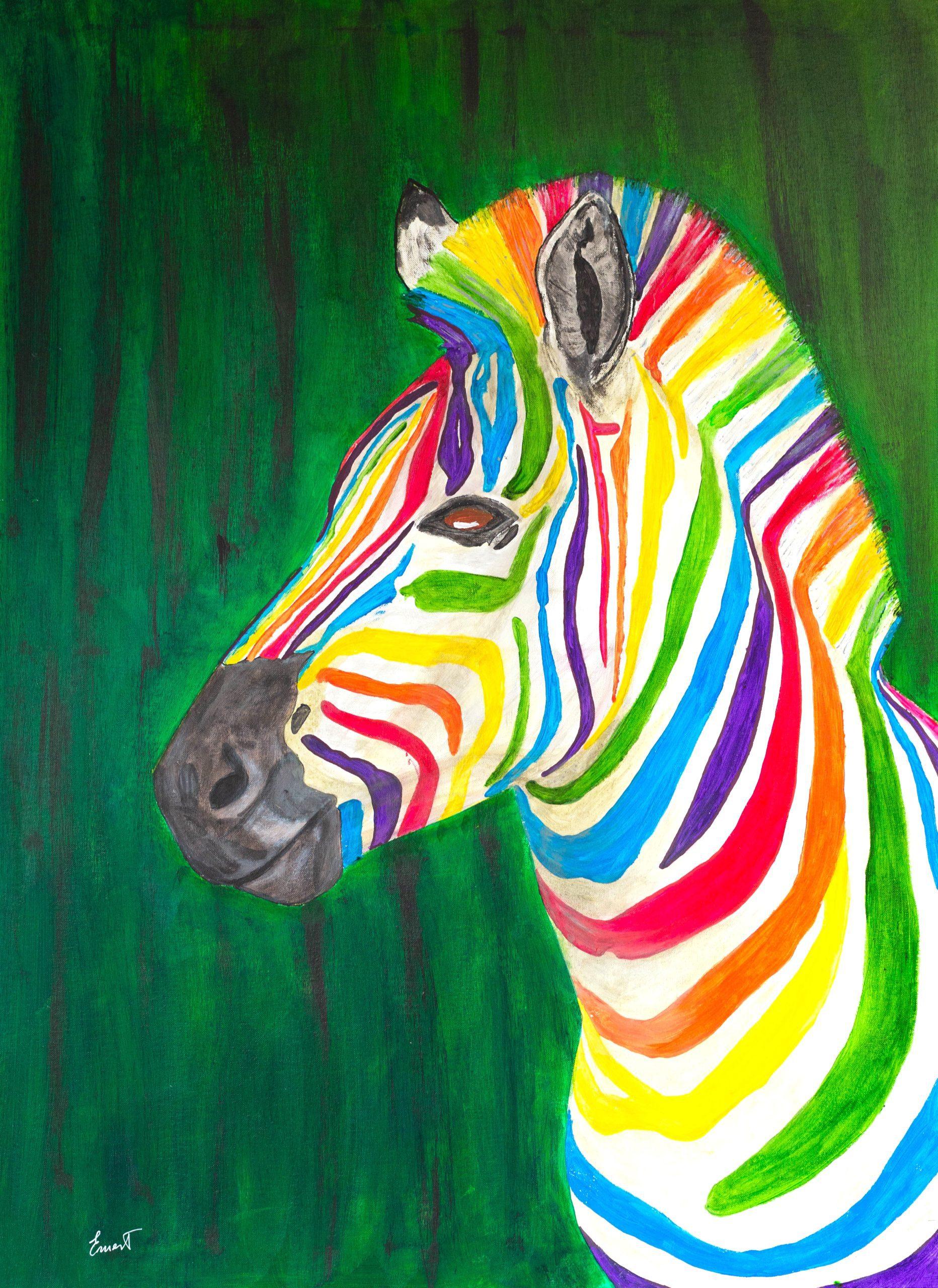Animal Painting di Ernest Carneado Ferreri - 103 grandi zebre verdi