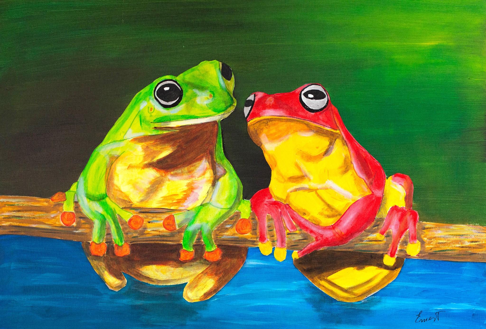 Animal Painting di Ernest Carneado Ferreri - Rane innamorate