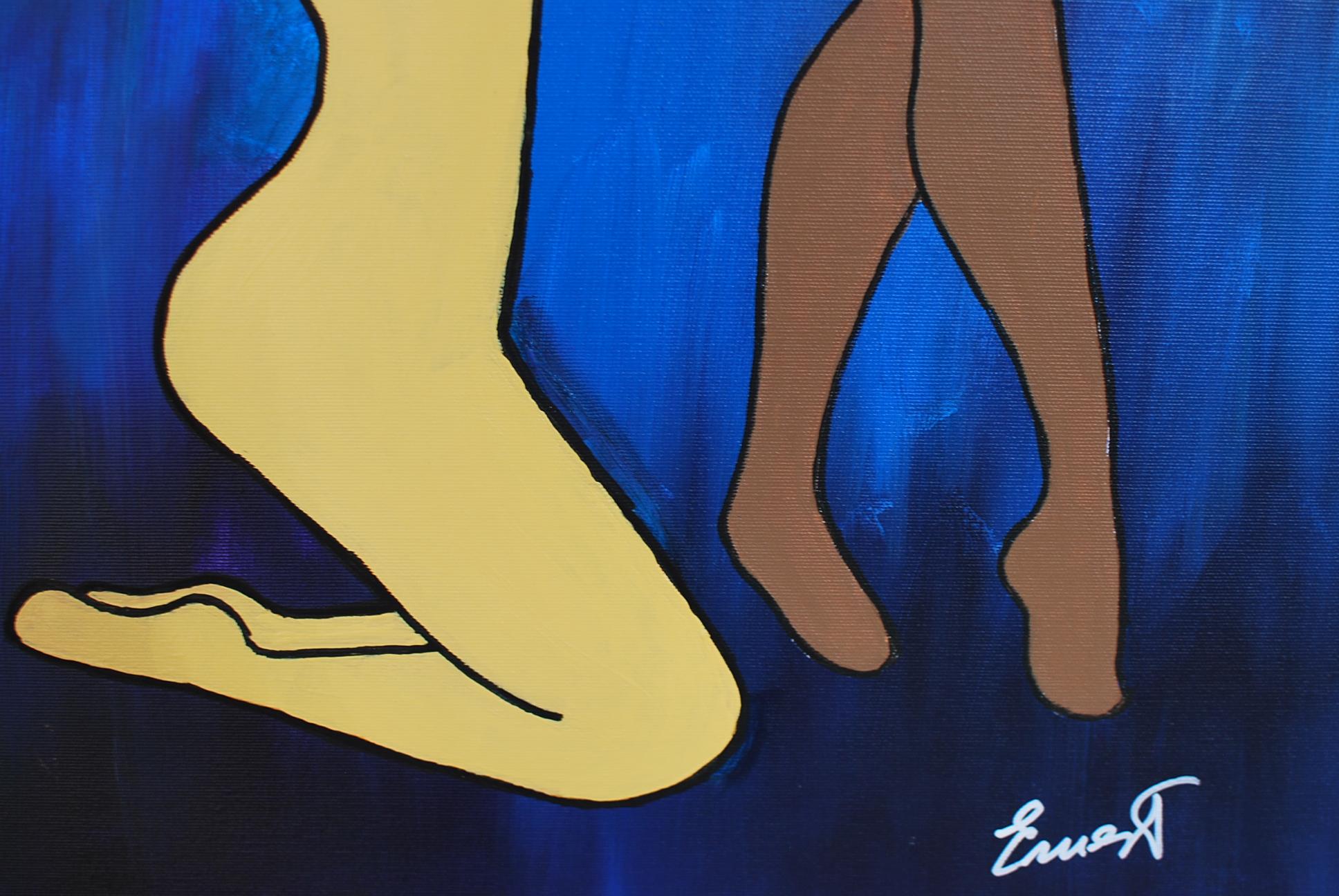 Maniquis (Violett), Figurative Painting, von Ernest Carneado Ferreri
