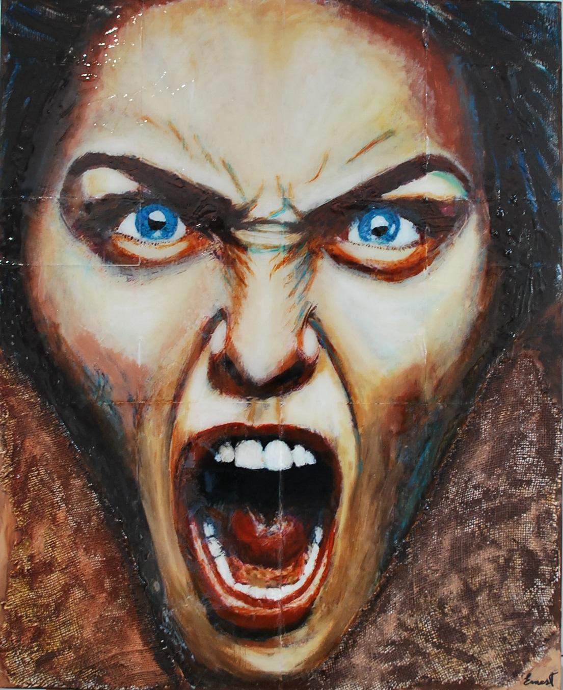 Portrait Painting di Ernest Carneado Ferreri - MUJER MUY ENFADADA