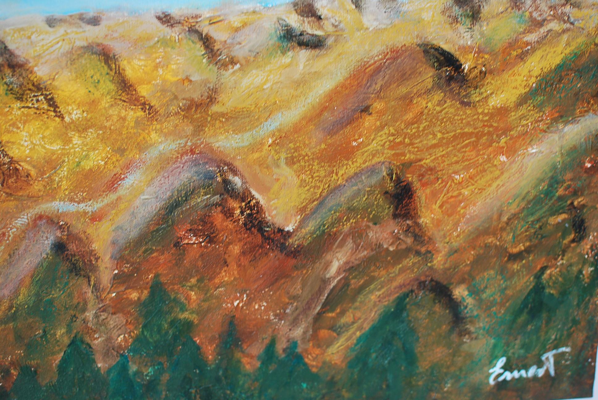 Volando (Blau), Figurative Painting, von Ernest Carneado Ferreri