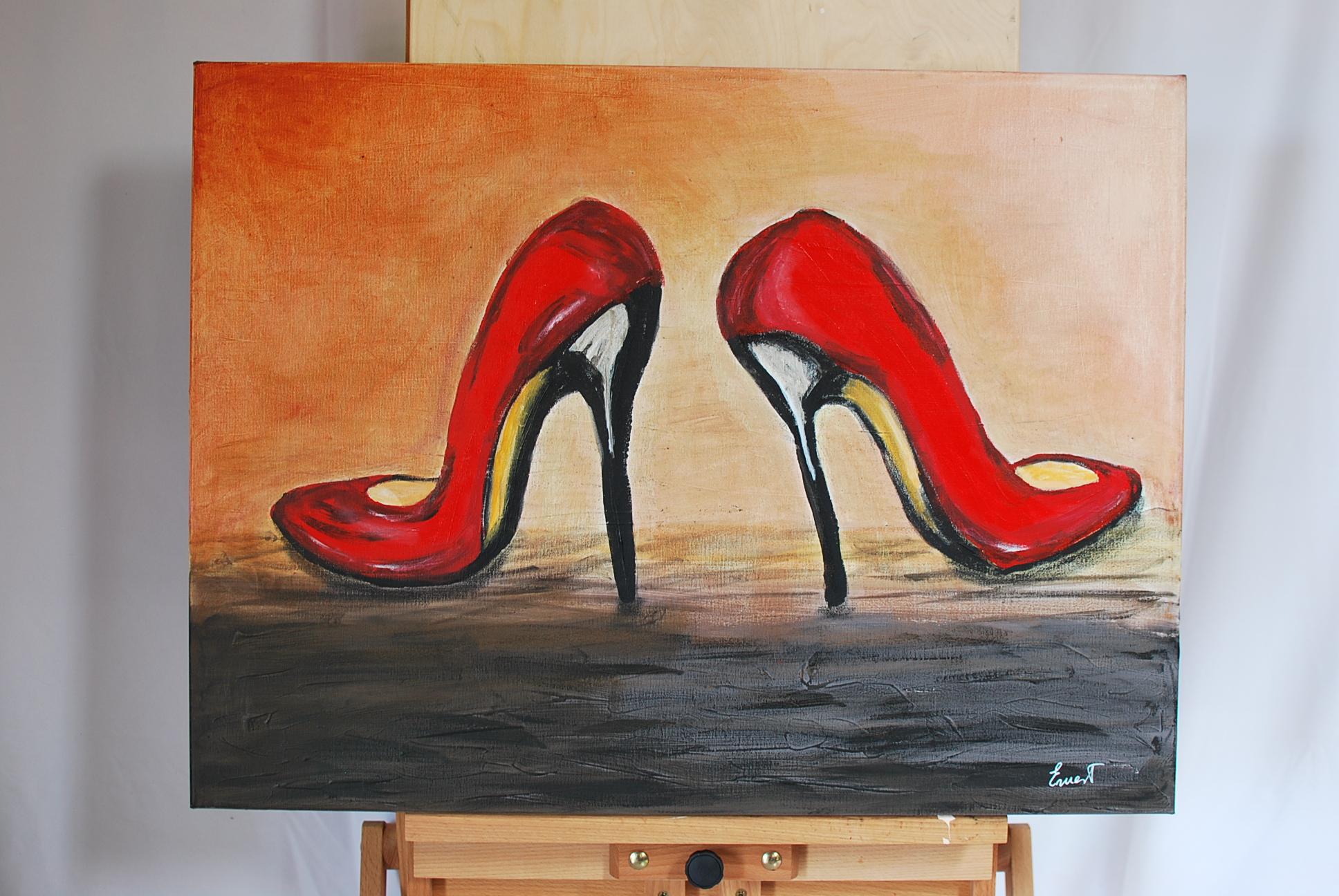 Zapatos rojos - Painting by Ernest Carneado Ferreri