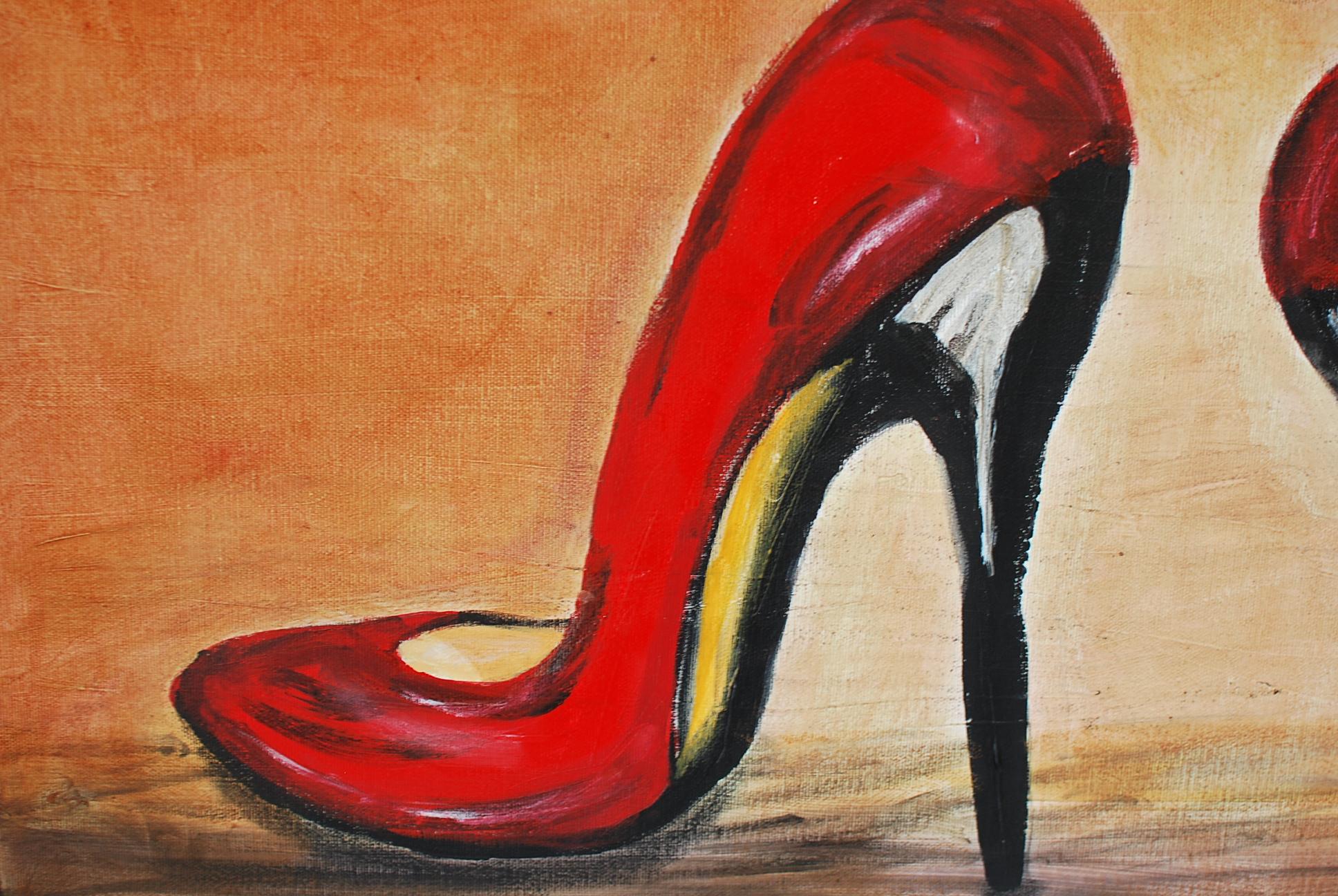 Zapatos rojos - Contemporary Painting by Ernest Carneado Ferreri
