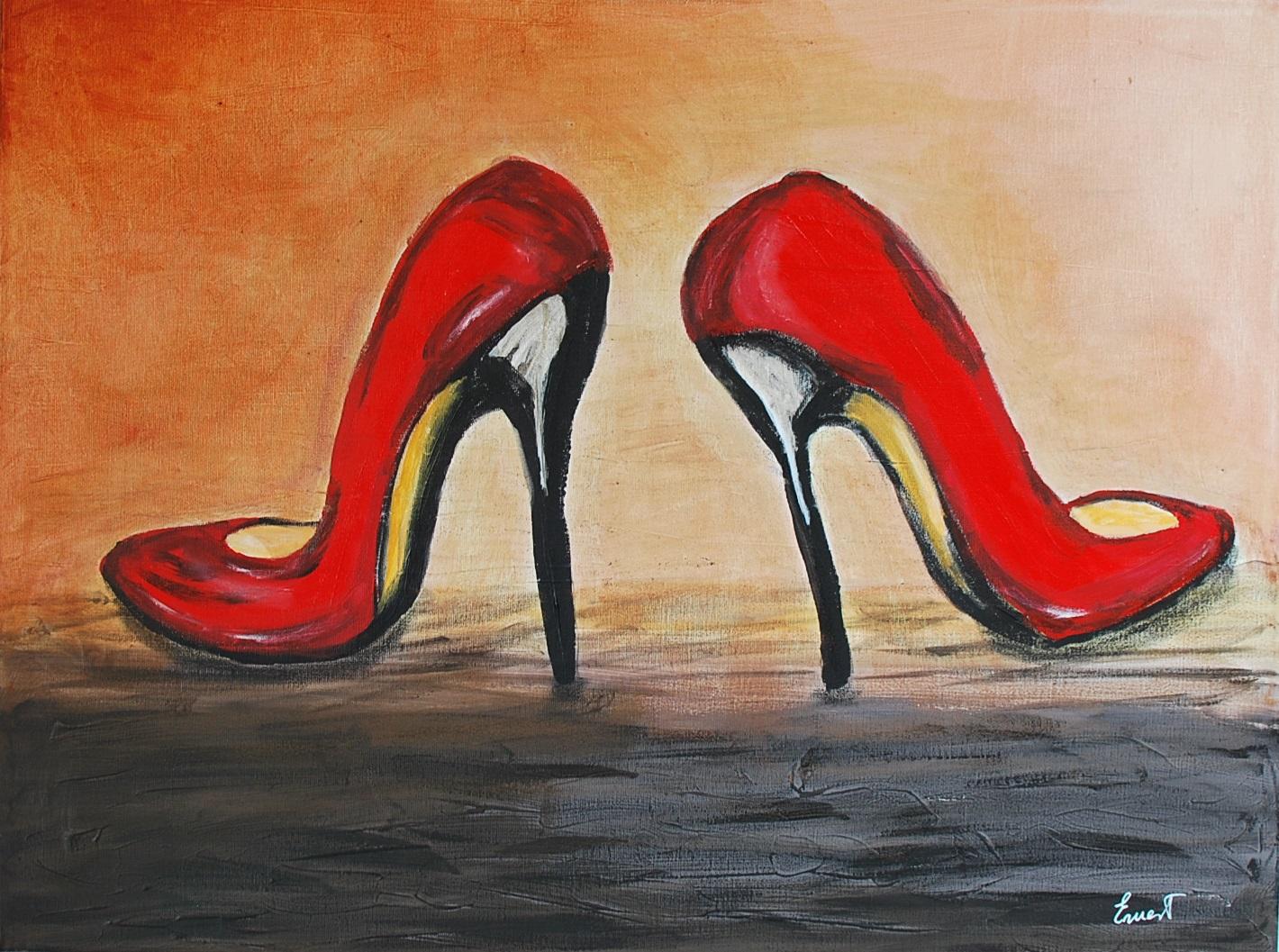 Ernest Carneado Ferreri Figurative Painting - Zapatos rojos