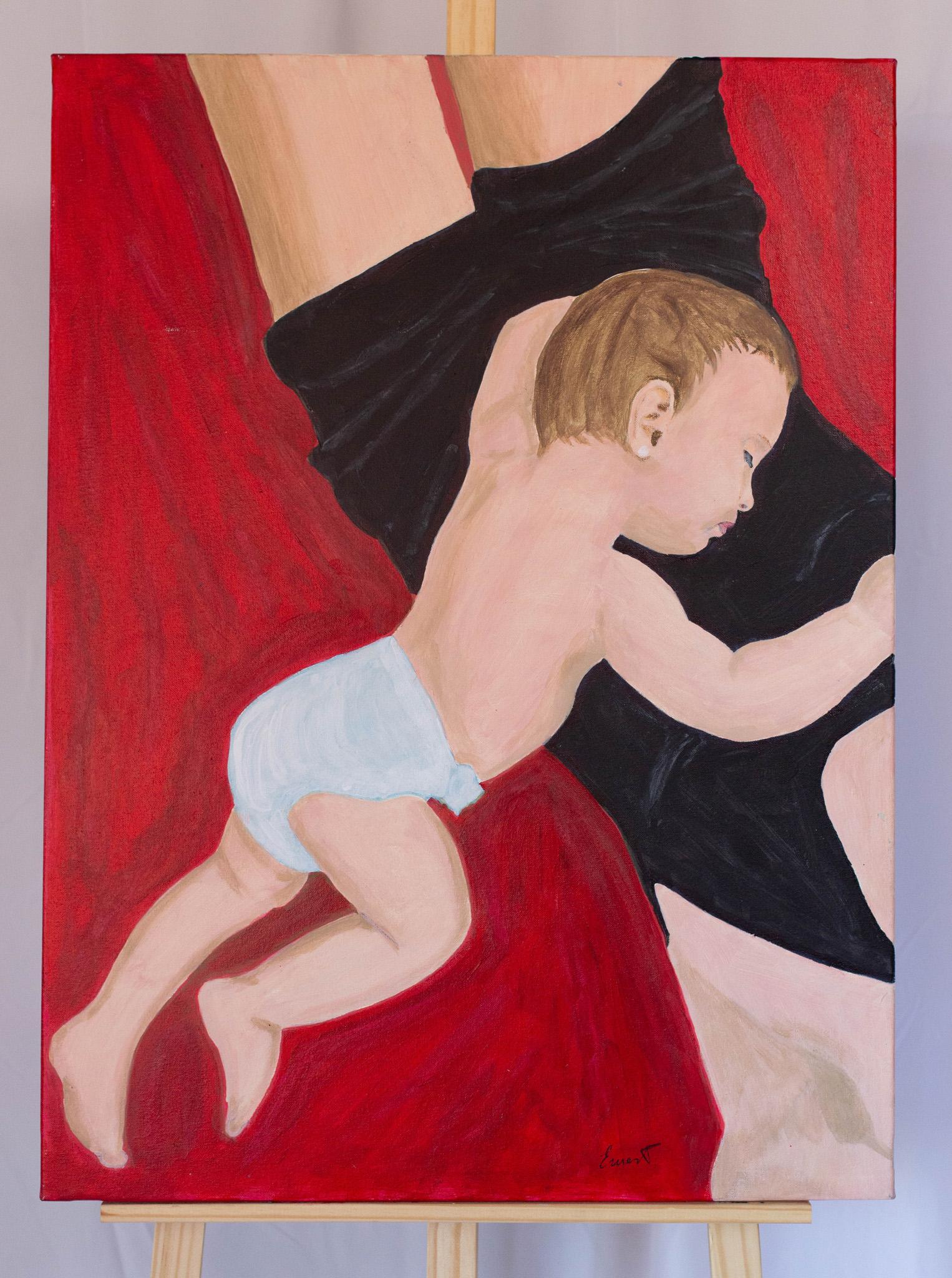 Bebé durmiendo - Painting by Ernest Carneado