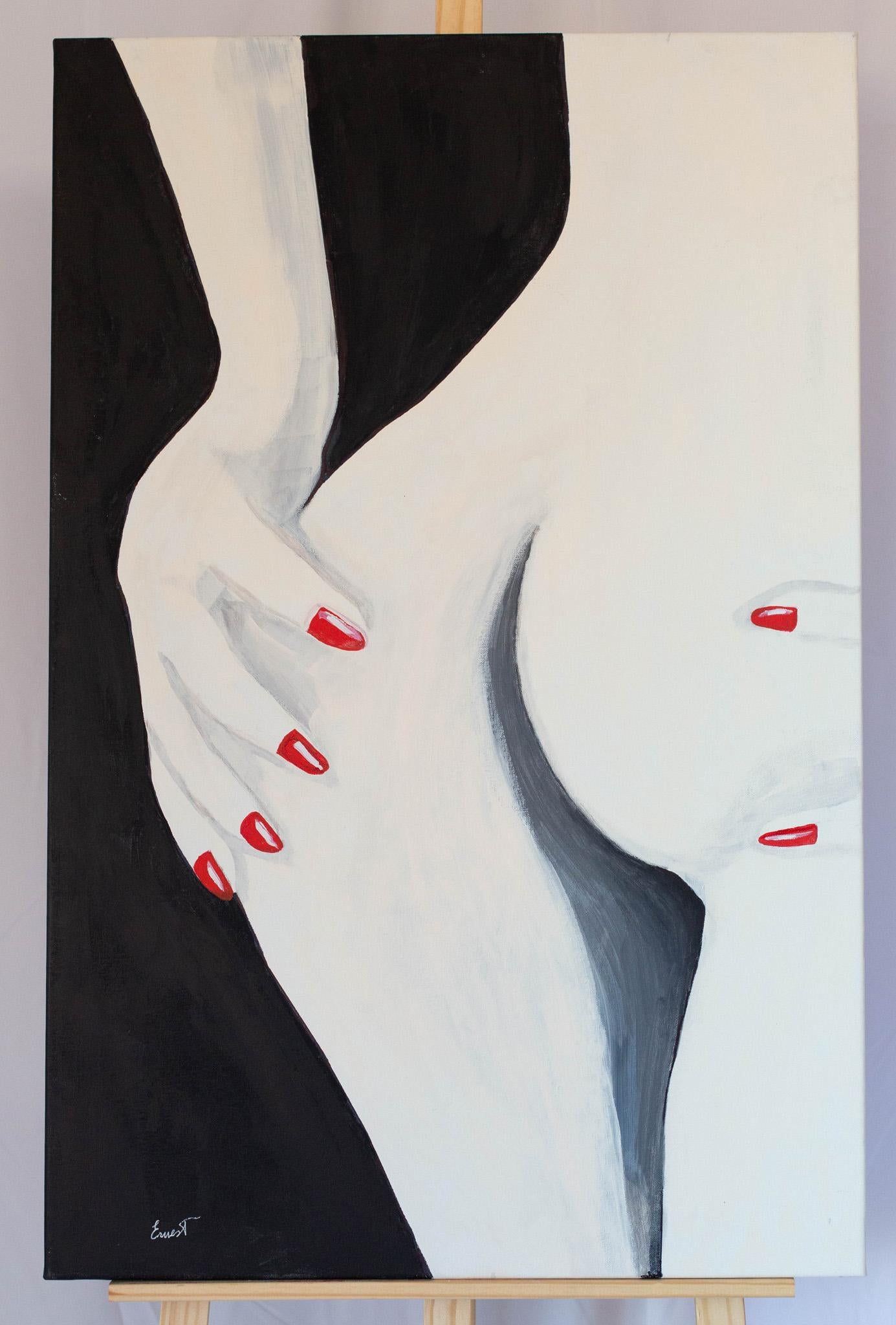 Manos uñas rojas - Painting by Ernest Carneado