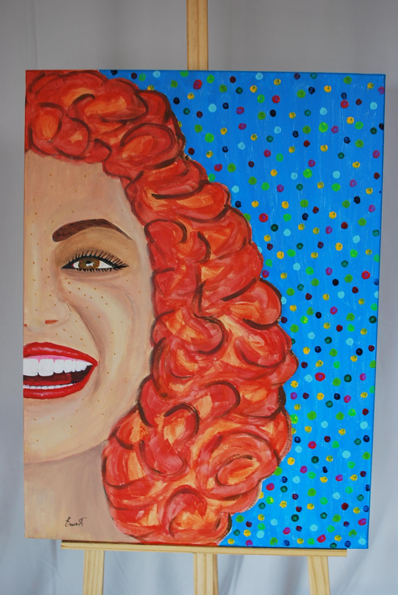 Mujer sonriente - Painting by Ernest Carneado