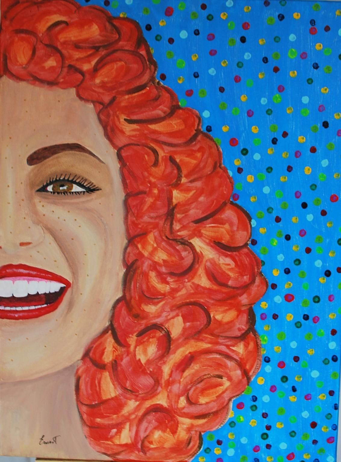 Ernest Carneado Figurative Painting - Mujer sonriente