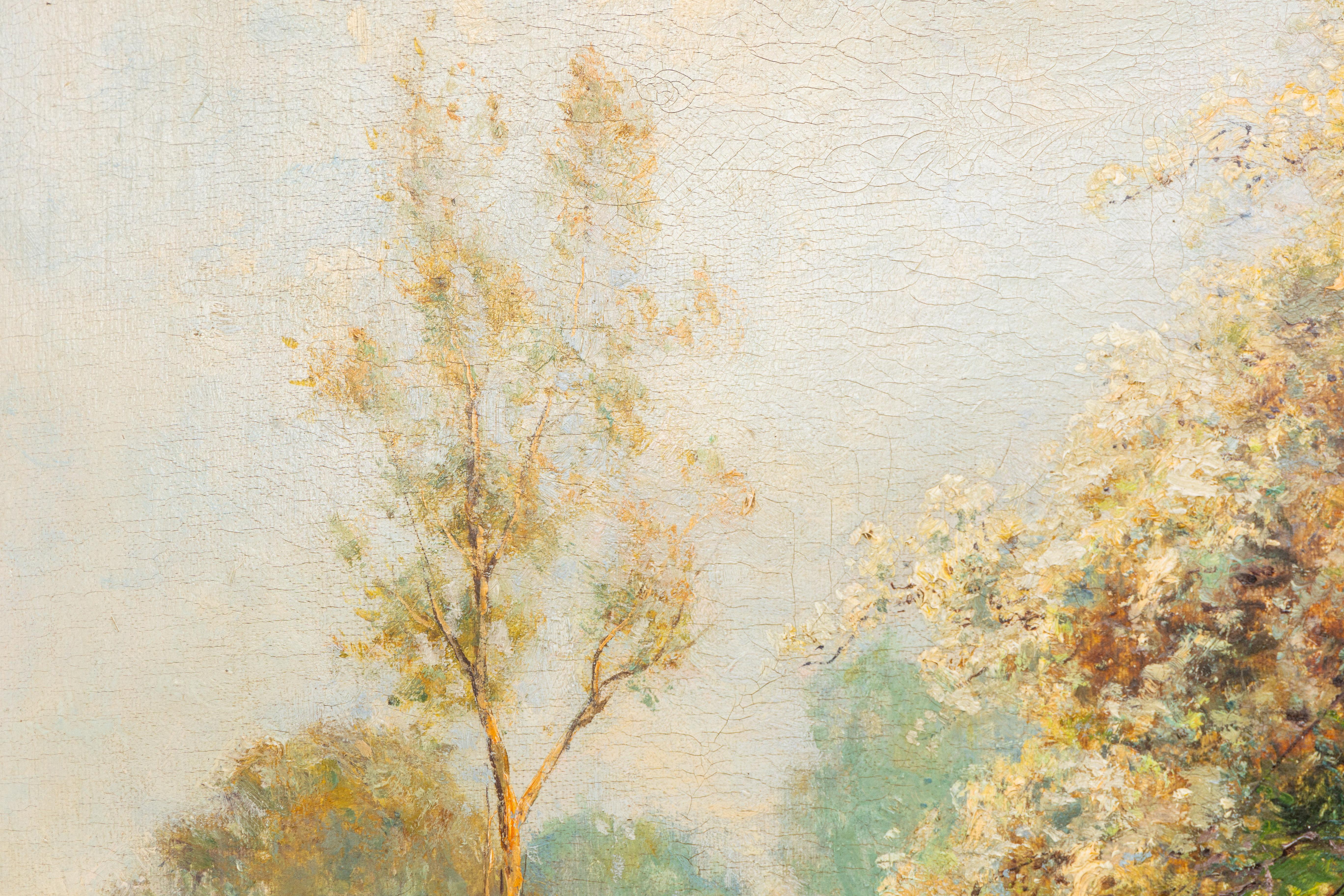 Oiled Ernest Charles Walbourn Dalston, a Young Woman Picking Flowers For Sale