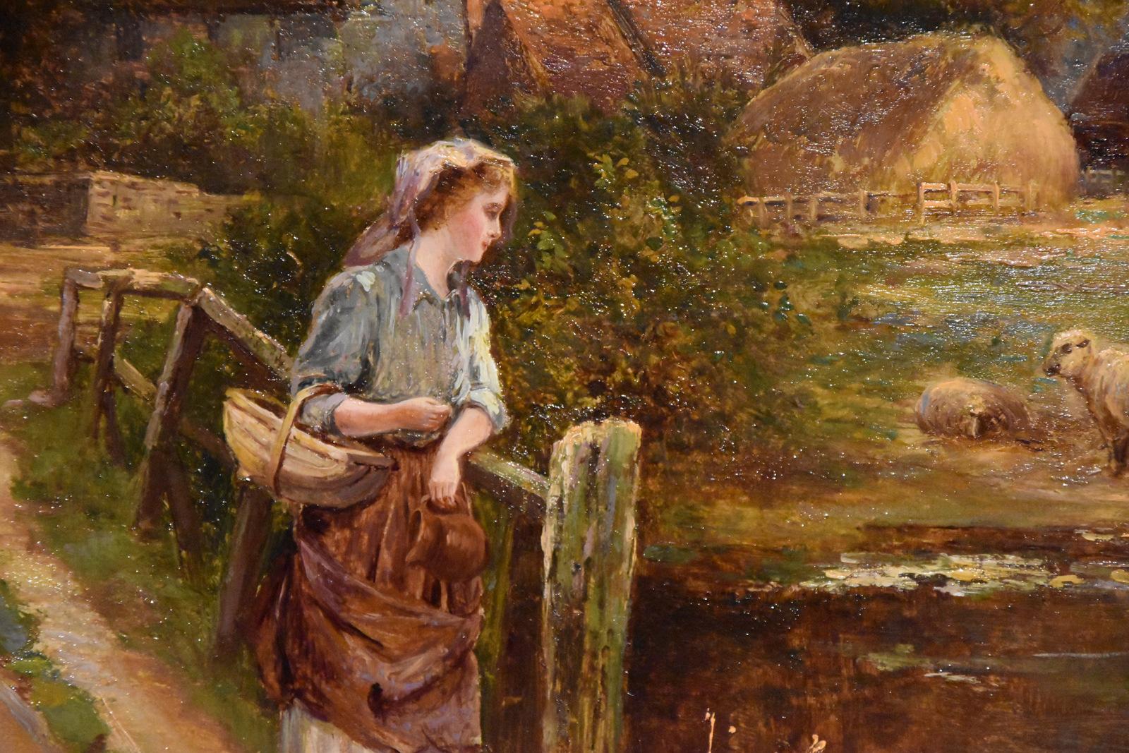 Oil Painting by Ernest Charles Walbourn “The Village Ford, a view from For Sale 3