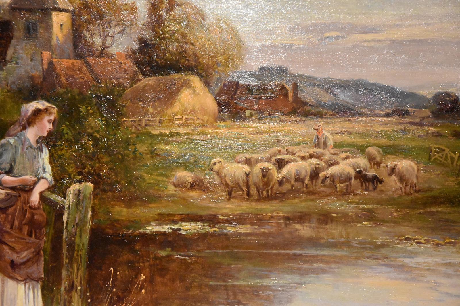 Oil Painting by Ernest Charles Walbourn “The Village Ford, a view from For Sale 4