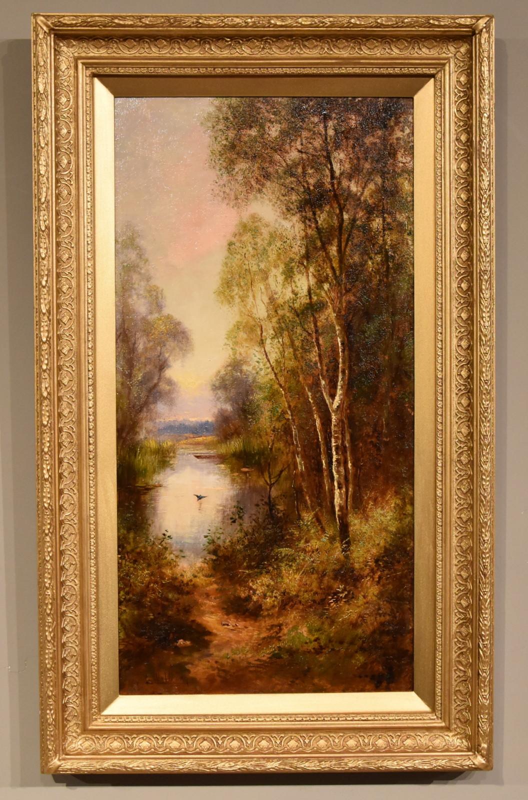 Oil Painting Pair by Ernest Charles Walbourn “A Tranquil River Scene” and 1872-1927.Walbourn was a popular painter of rural and highland landscapes. Regular exhibitor at the Royal Academy and Royal Society of British Artist. Oil on canvas.