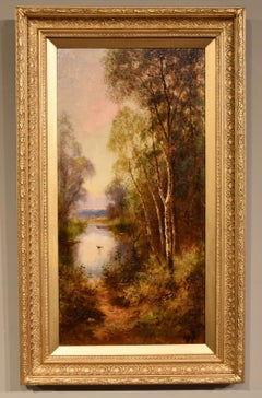 Oil Painting Pair by Ernest Charles Walbourn “A Tranquil River Scene”
