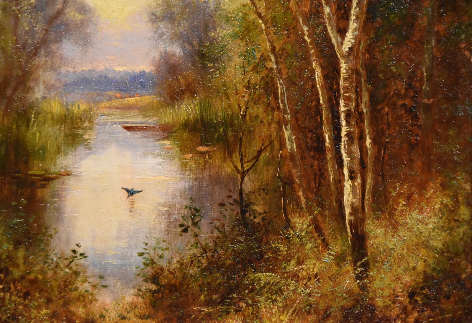 Oil Painting Pair by Ernest Charles Walbourn “A Tranquil River Scene”  1