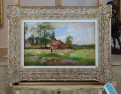 Original Oil on Board. Ernest Charles Walbourn, "In the Meadow"