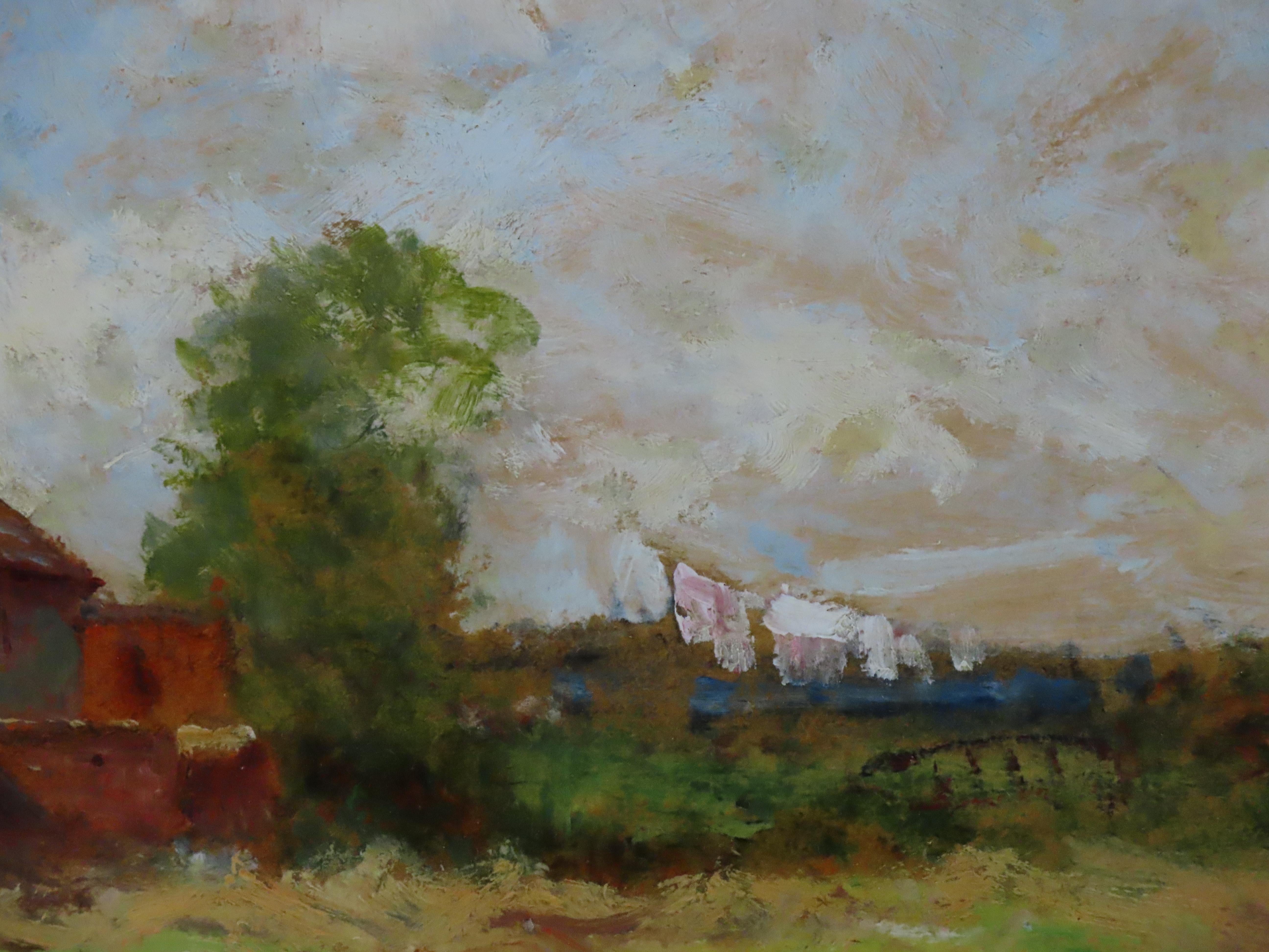 Original Öl auf Karton. Ernest Charles Walbourn, „In the Meadow“ im Angebot 3