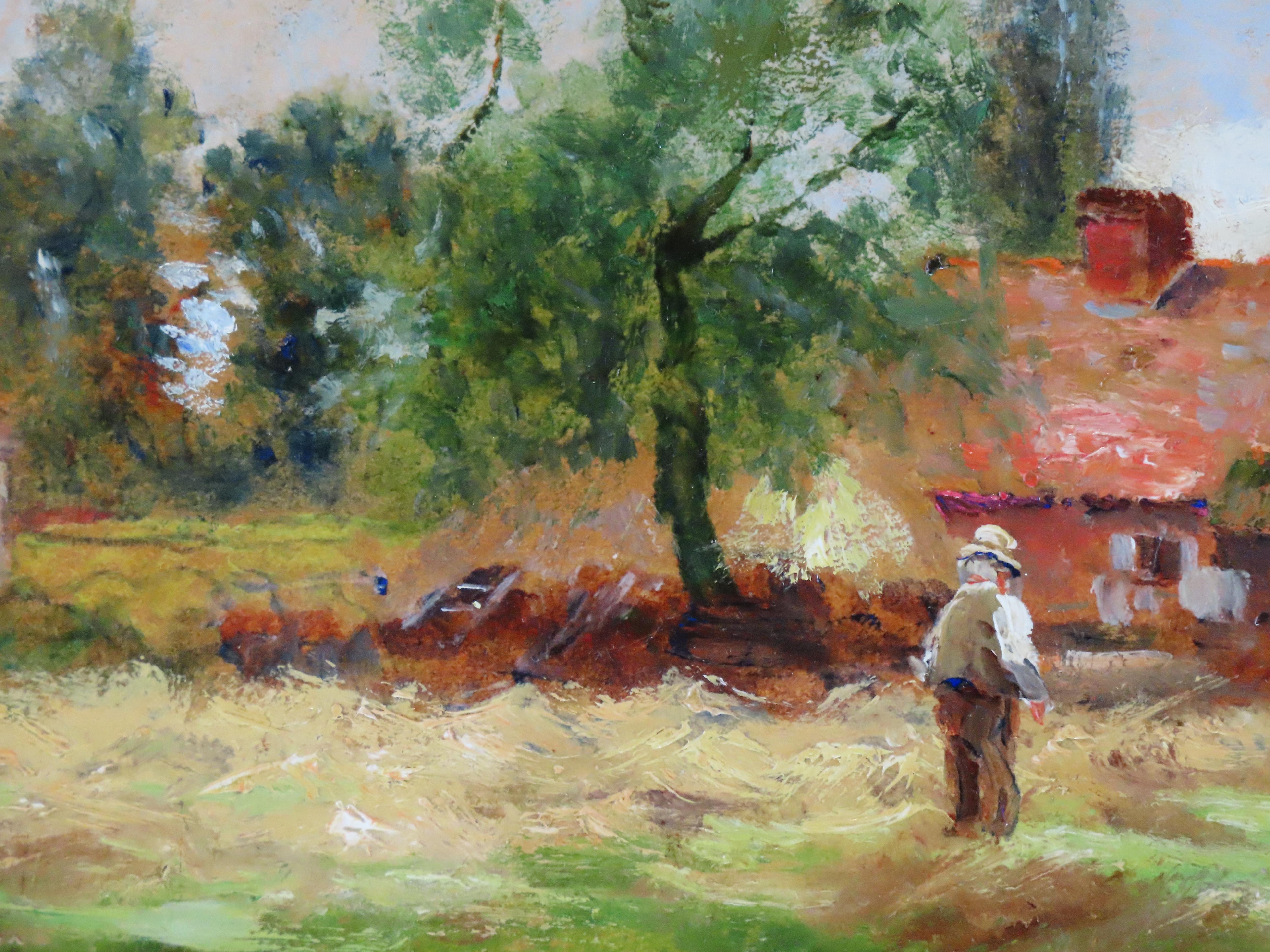 Original Öl auf Karton. Ernest Charles Walbourn, „In the Meadow“ im Angebot 4