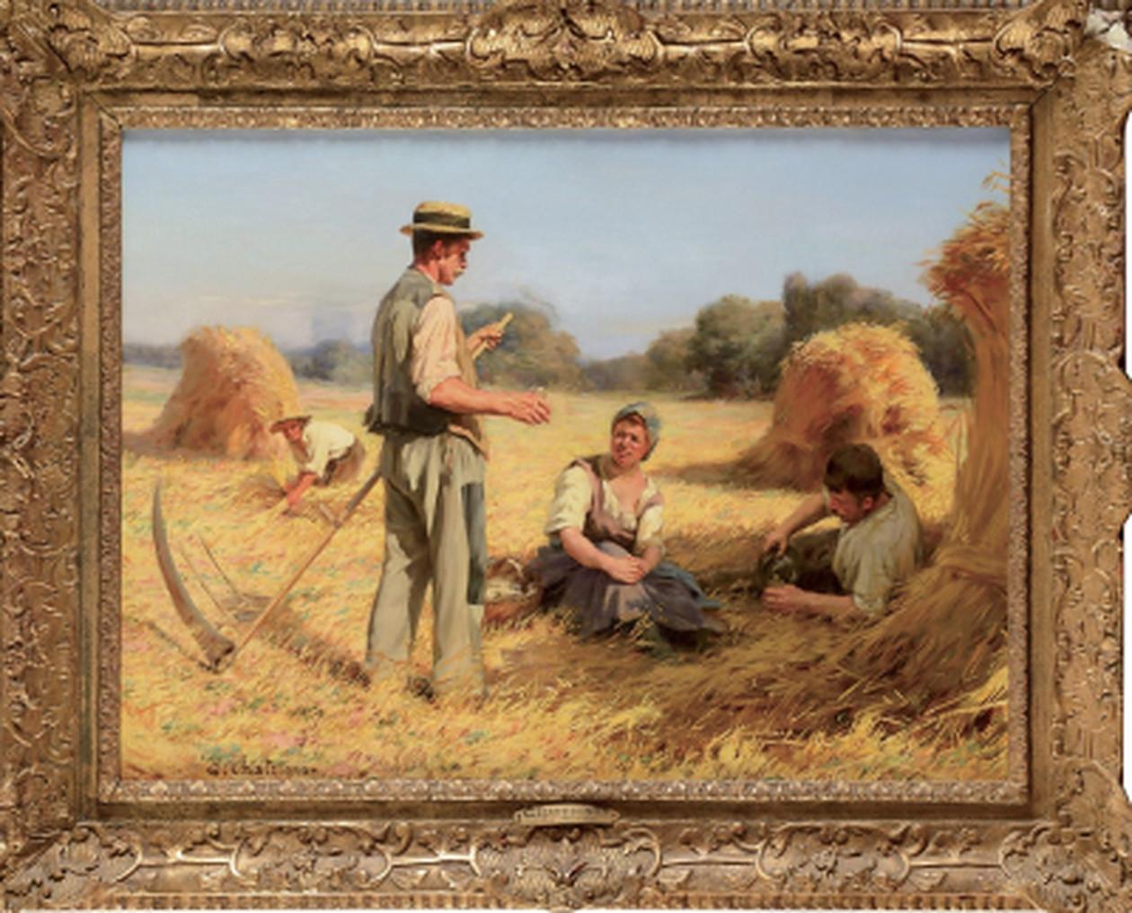 Ernest CHATEIGNON Landscape Painting -  La moisson 