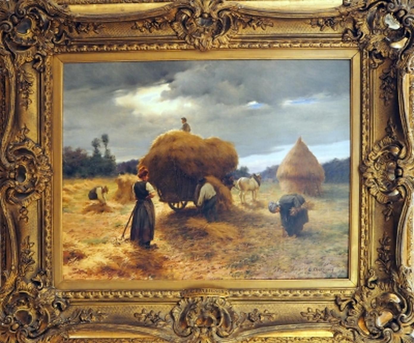 Ernest CHATEIGNON Landscape Painting -  La rentreé des blés 