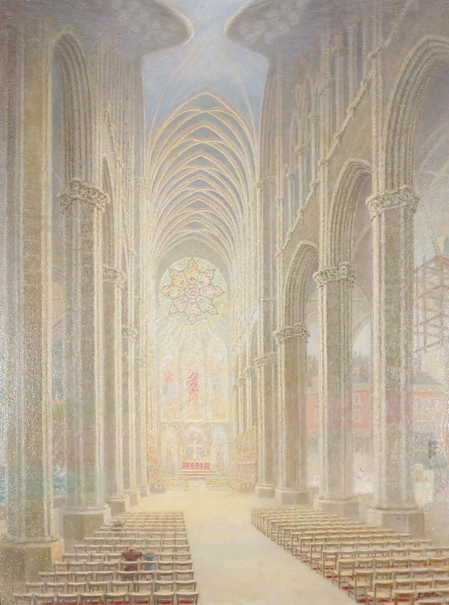 Ernest Costin – Ölgemälde, Washington DC National Cathedral, 20. Jahrhundert 1