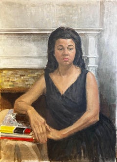 "Retrato de mujer" Ernest Crichlow,  Realista social, Retrato íntimo sentado