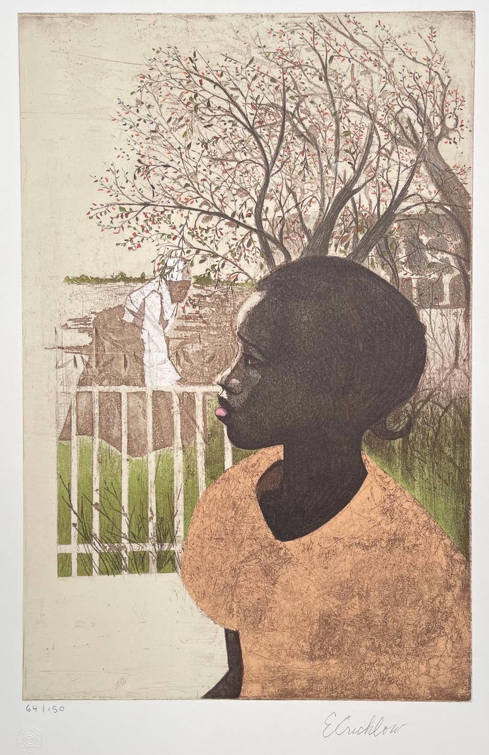 NEW DREAMS Original Lithograph, Black History, African American Women - Print by Ernest Crichlow