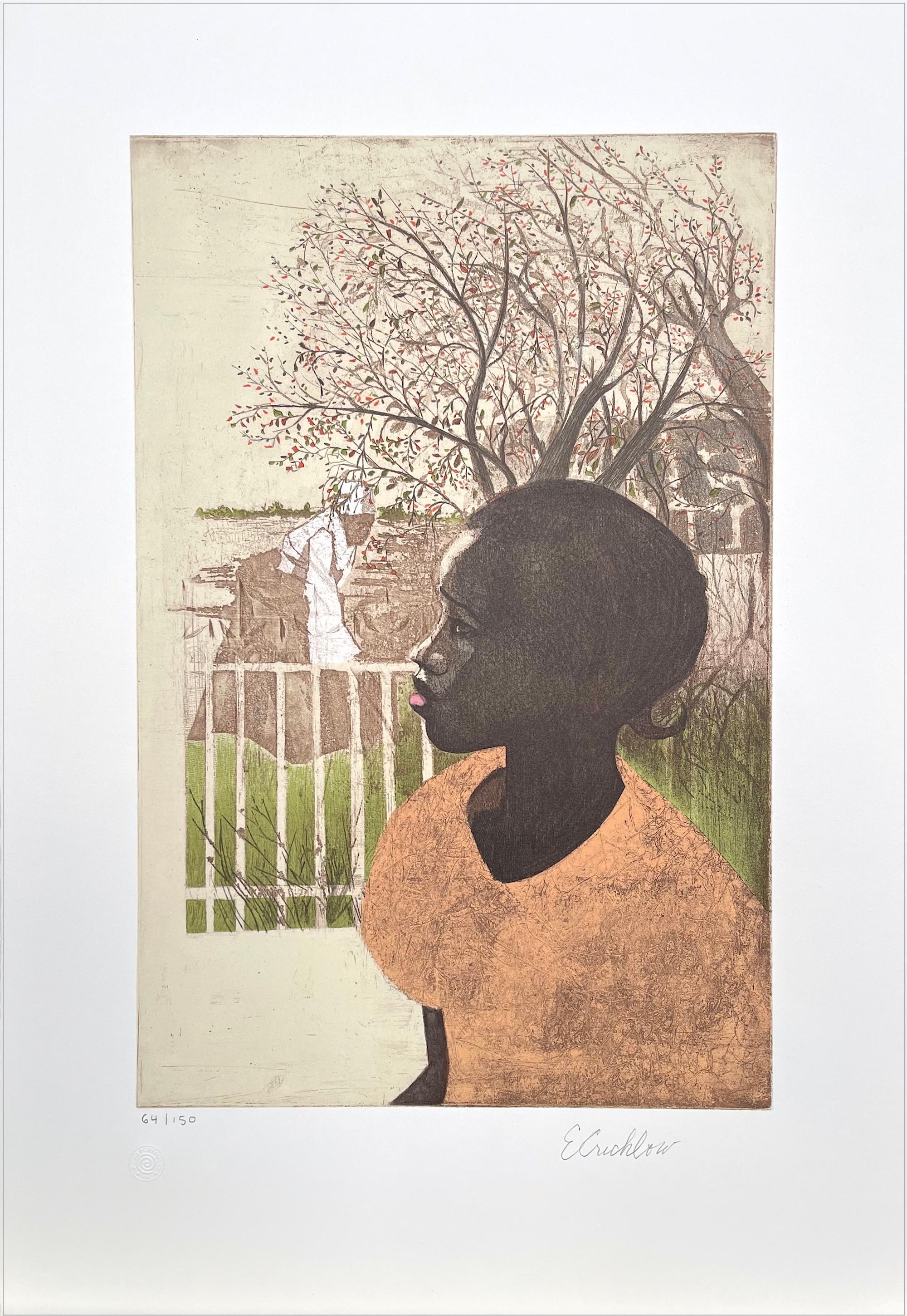 NEU DREAMS Originallithographie, schwarze Geschichte, afroamerikanische Frauen – Print von Ernest Crichlow