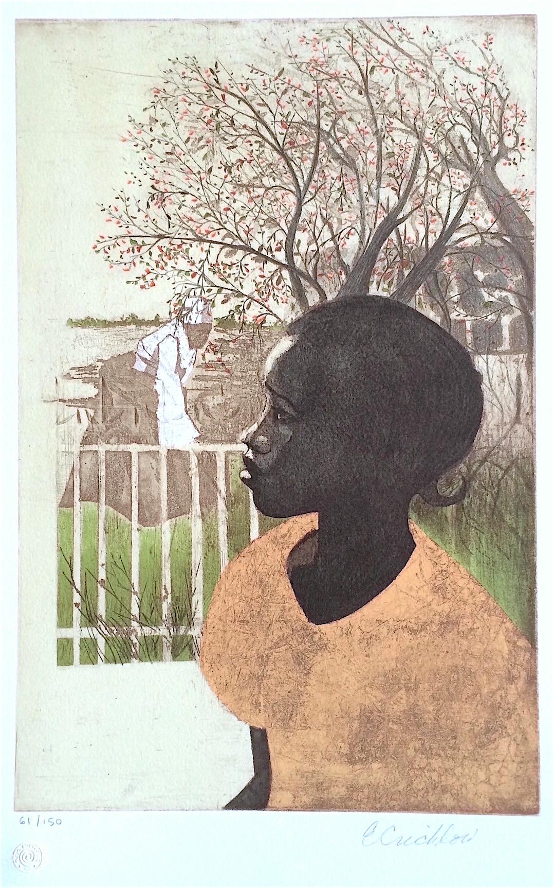 NEW DREAMS Original Lithograph, Black History, African American Women - Print by Ernest Crichlow