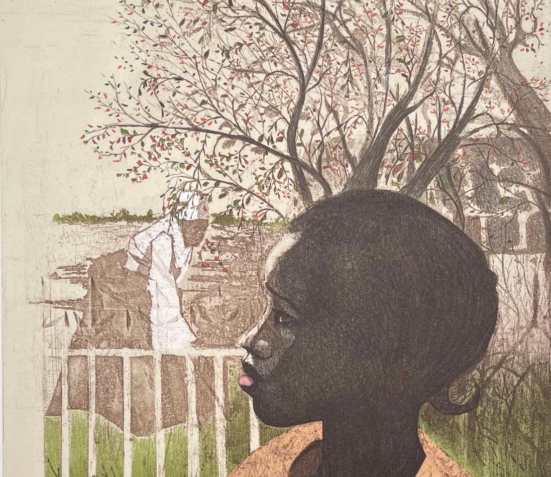 NEW DREAMS Original Lithograph, Black History, African American Women - Contemporary Print by Ernest Crichlow