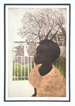 NEW DREAMS Signed Lithograph, Young Black Girl Portrait, Black History